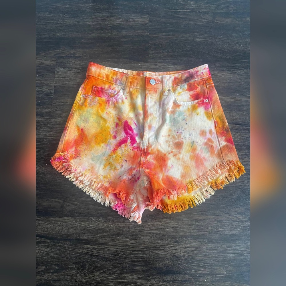 Tie-Dye Jean Shorts